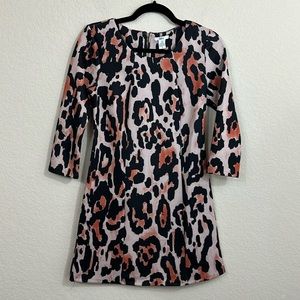 Bar III Women’s Cheetah Print 3/4 Sleeve Mini Dress Size S